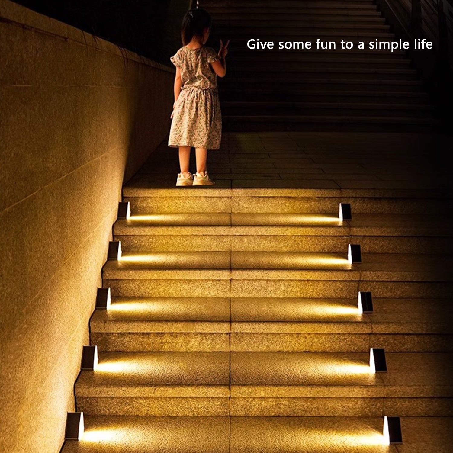 2Pcs Solar Step Lights for Outside Warm Solar Stair Lights Long-lasting Brightness Enhanced Battery 2Pcs Solar Step Lights for Outside Warm Solar Stair Lights Long-lasting Brightness Enhanced Battery